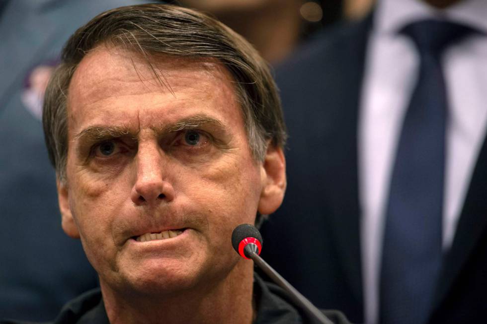 El candidato a la presidencia de Brasil Jair Bolsonaro,